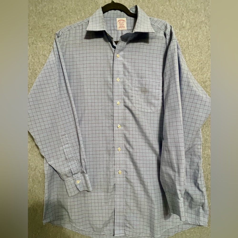 Men's Light Blue Checked Dress Shirt - Classic Button-Down
Brooks Brothers